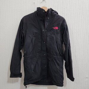 Vintage The North Face Women’s Black Nylon Winter Jacket Size 6 Pink Logo